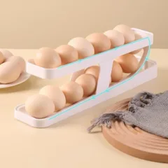 Nơi lấy sỉ khay Đựng Trứng Tự Lăn - Khay Đựng Trứng 2 Tầng Thiết Kế Gọn Gàng 36x8x10,5cm