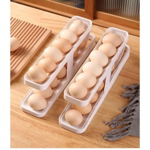 Nơi lấy sỉ khay Đựng Trứng Tự Lăn - Khay Đựng Trứng 2 Tầng Thiết Kế Gọn Gàng 36x8x10,5cm