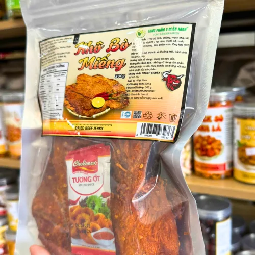 Khô bò miếng đóng túi zip bạc 300g
