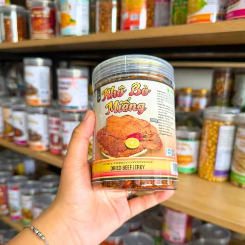 Khô bò miếng thượng hạng thơm ngon đóng hũ PET 200g