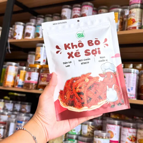Hình ảnh Khô Bò Xé Sợi Loại Thượng Hạng Thương Hiệu YOLO Gói 100g trong bộ sưu tập khô bò xé