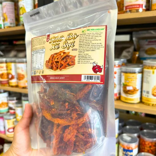 Nơi lấy sỉ khô Bò Xé Sợi Thượng Hạng 300g - Túi Zip Bạc