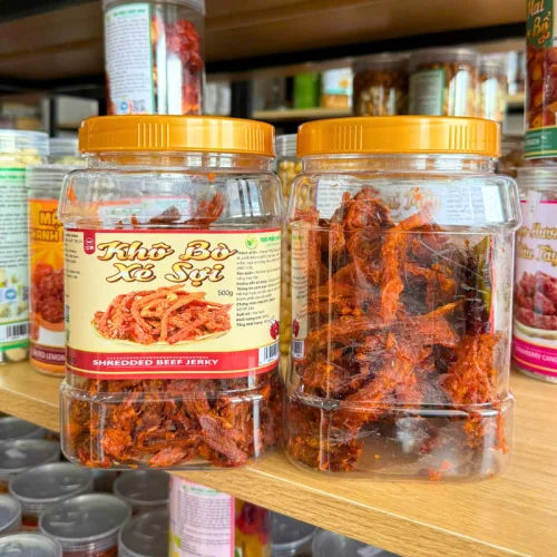Khô Bò Xé Sợi Thượng Hạng Thơm Ngon 500g - Hộp Lớn phù hợp để tham khảo khi chọn khô bò xé