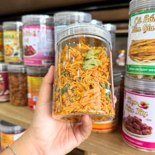 Khô gà lá chanh thơm ngon 200g, đóng hộp PET