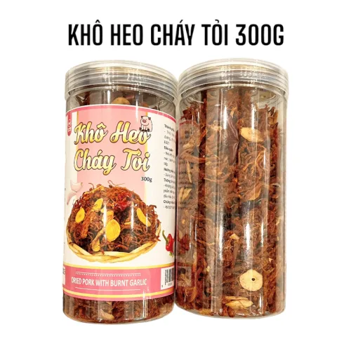 Khô heo cháy tỏi thơm ngon, hộp 300 g
