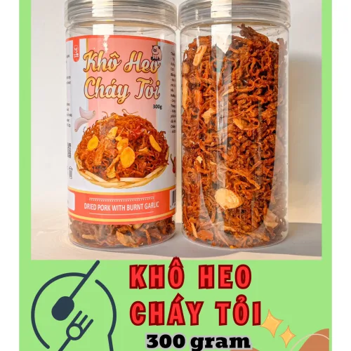 Khô heo cháy tỏi thơm ngon, hộp 300 g
