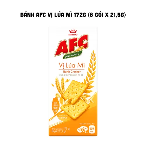 Bánh AFC Kinh Đô Dinh Dưỡng Vị Lúa Mì 172g, 8 Gói