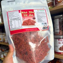 Khô bò tẩm vị 300g đóng túi zip bạc