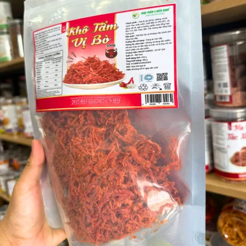 Khô bò tẩm vị 300g đóng túi zip bạc