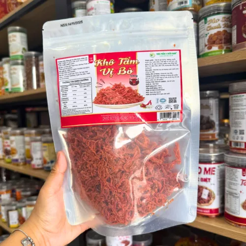 Khô bò tẩm vị 300g đóng túi zip bạc