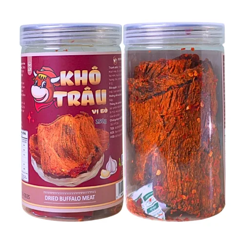 Khô Trâu Miếng Tẩm Vị Bò 250g Đóng Hộp