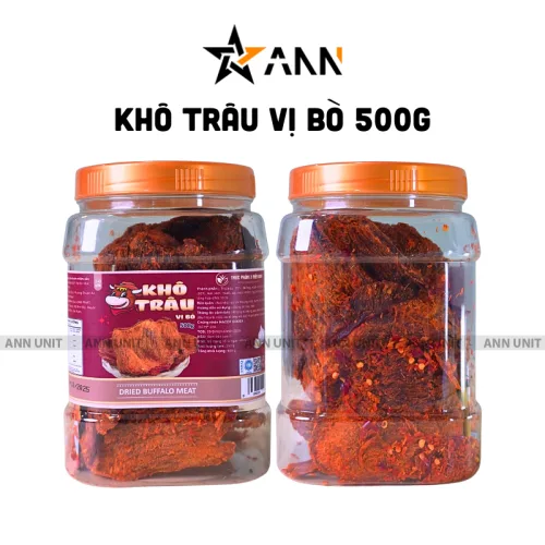 Khô trâu miếng tẩm vị bò hộp 500g