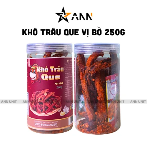 Chỗ sỉ khô Trâu Que Tẩm Vị Bò 250g Thơm Ngon Hộp