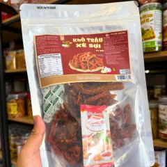 Khô trâu xé sợi tẩm vị bò, túi zip bạc 300g