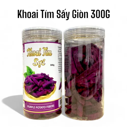 Khoai lang tím sợi cộng giòn, gói 300g
