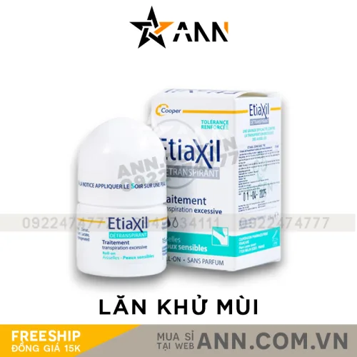 Lăn EtiaXil màu xanh dành cho da nhạy cảm, dung tích 15ml