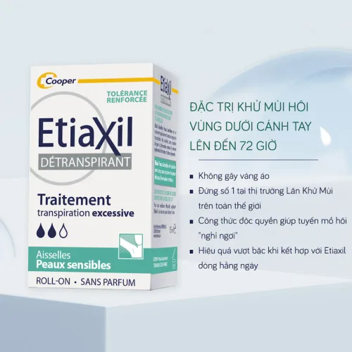 Lăn EtiaXil màu xanh dành cho da nhạy cảm, dung tích 15ml