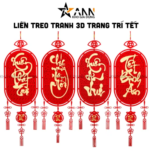 Shop sỉ liễn Treo 3d - Dây Treo Trang Trí Tết 28x108cm