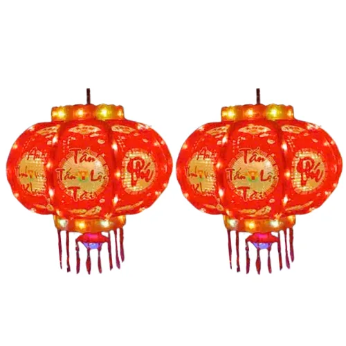 Set 2 Lồng Đèn Điện 3D Phản Quang Chữ Phúc Trang Trí Tết 60cm phù hợp để tham khảo khi chọn lồng đèn tết