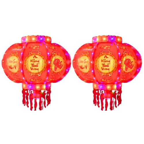 Hình ảnh Set 2 Lồng Đèn Điện Phản Quang 3 Xu Trang Trí Tết 120cm trong bộ sưu tập lồng đèn tết