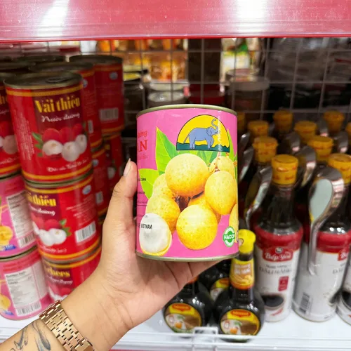 Long Nhãn Nước Đường Long An Quy Cách Lon 565g