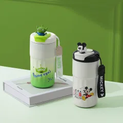 Chỗ sỉ ly Giữ Nhiệt Inox Hoạt Hình - Cốc Giữ Nhiệt Có Quai Cho Bé 420ml