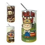 Ly Labubu Giữ Nhiệt 600ml Kèm Ống Hút, Kích Thước 16x7.5x7.5cm