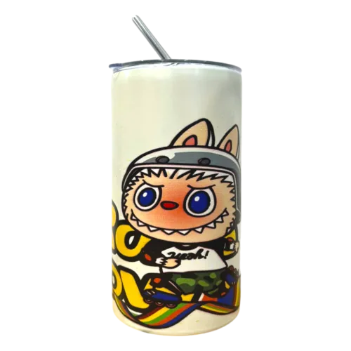 Ly Labubu Giữ Nhiệt 600ml Kèm Ống Hút, Kích Thước 16x7.5x7.5cm