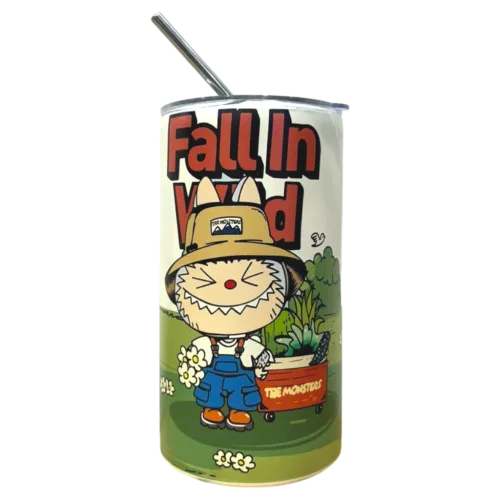 Ly Labubu Giữ Nhiệt 600ml Kèm Ống Hút, Kích Thước 16x7.5x7.5cm