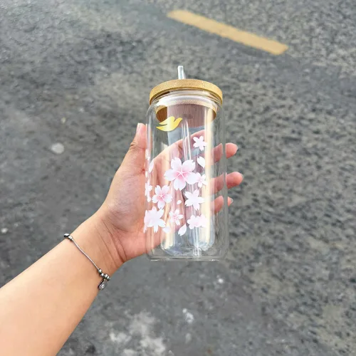 Shop sỉ ly Thủy Tinh Dove Cao Cấp Họa Tiết Hoa Anh Đào