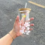 Shop sỉ ly Thủy Tinh Dove Cao Cấp Họa Tiết Hoa Anh Đào