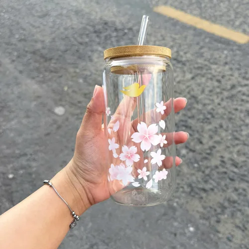 Shop sỉ ly Thủy Tinh Dove Cao Cấp Họa Tiết Hoa Anh Đào