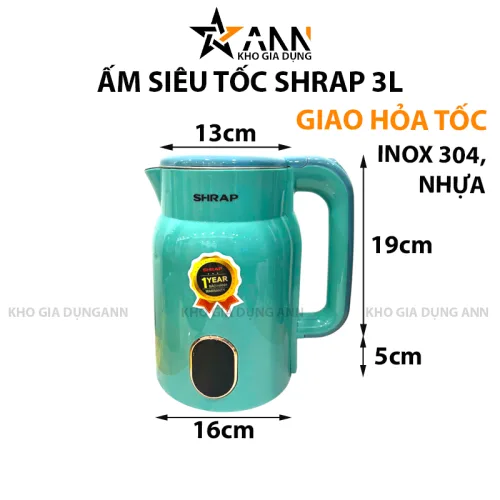 Ấm đun nước siêu tốc Shrap dung tích 3L