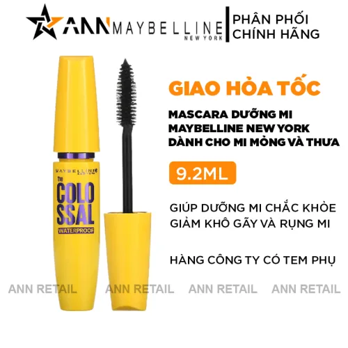 Mascara Maybelline Colossal Waterproof màu vàng 9.2ml