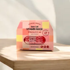 Mặt nạ Banobagi Stem Cell Vitamin Mask Whitening AC Care hộp 10 miếng màu hồng