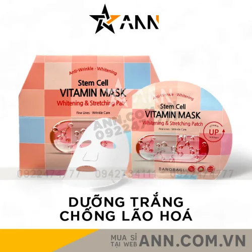 Mặt Nạ Vitamin Banobagi Whitening & Stretching Patch, Hộp 10 Miếng