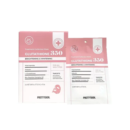 Mặt nạ Glutathione 350 Prettyskin màu hồng, hộp 10 miếng