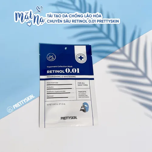 Shop sỉ mặt Nạ Prettyskin Retinol 0.01 Màu Xanh Đậm Tái Tạo Da Hộp 10miếng