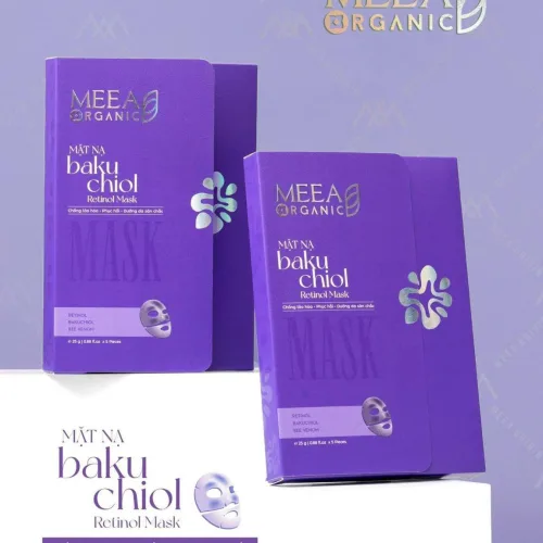 Nơi lấy sỉ mặt Nạ Thạch Collagen Meea Organic Màu Tím Bakuchiol Retinol Mask Hộp 5 Miếng
