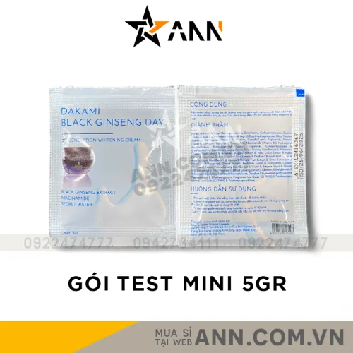 Nơi lấy sỉ mẫu Test Kem Face Nám Nhân Sâm Đen Dakami Black Ginseng Ban Ngày Mini 5gr