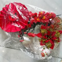 Chỗ sỉ mẹt Hoa Trang Trí Tết Hoa Màu Đỏ Mèo Thần Tài