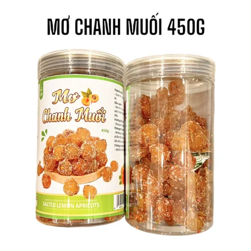 Chỗ sỉ mơ Sấy Chanh Muối Thơm Ngon 450g Hộp Pet