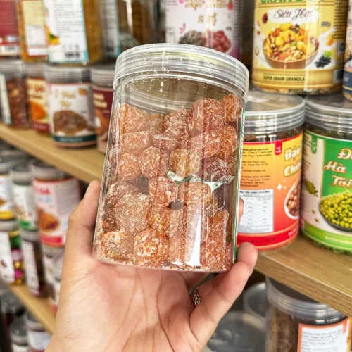 Mơ sấy chanh muối thơm ngon 400g, đóng trong hũ Pet