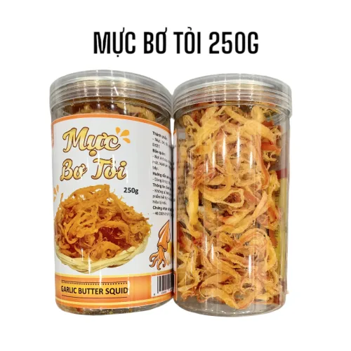 Mực bơ tỏi hộp 250g, vị thơm ngon
