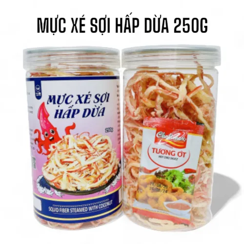 Mực Xé Sợi Hấp Dừa Thơm Ngon, Hộp 250g