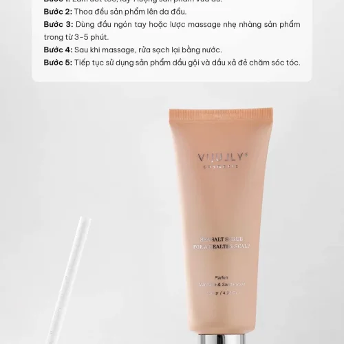 Muối biển Vijully vàng tẩy tế bào chết da đầu tóc nhuộm 120g