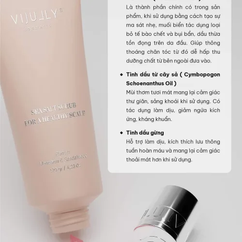 Muối biển Vijully vàng tẩy tế bào chết da đầu tóc nhuộm 120g