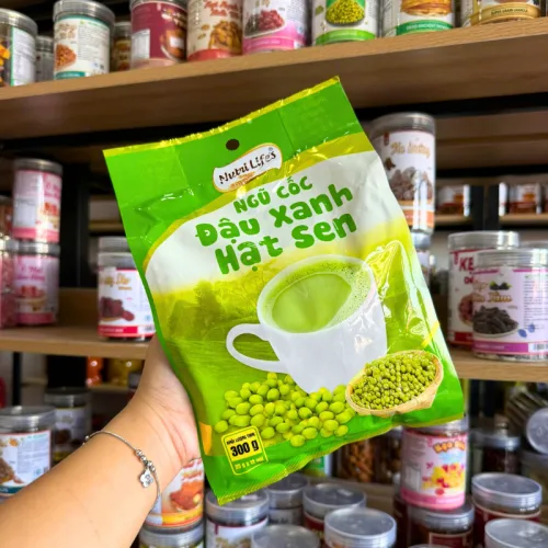 Ngũ Cốc Dinh Dưỡng Nutri Life's Đậu Xanh Hạt Sen 300g 12 Gói