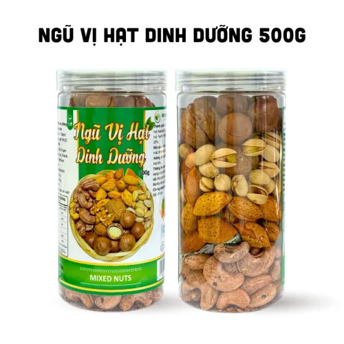 Hạt dinh dưỡng ngũ vị thơm ngon, đóng hộp Pet 500g