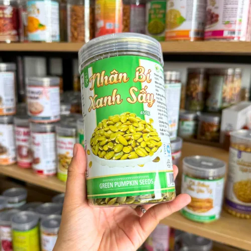 Chuyên sỉ nhân Bí Xanh Sấy Thơm Ngon 450g - Hũ Pet
